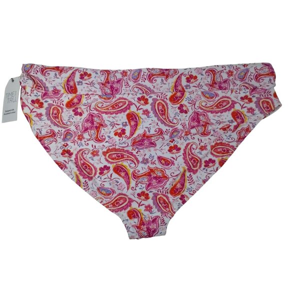 Time and Tru Womens 3XL Paint Me Paisley Mid Rise Bikini Bottoms Swim Low Front - Picture 6 of 6